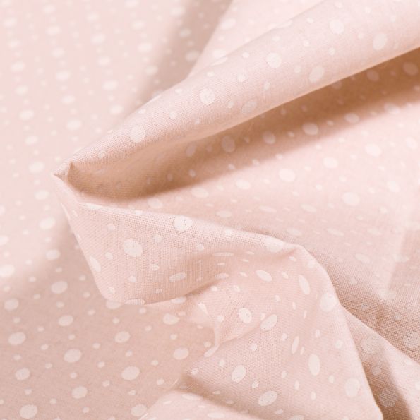 Tissu Coton MC Fabrics Petits et mini pois sur fond Beige - Par 10 cm