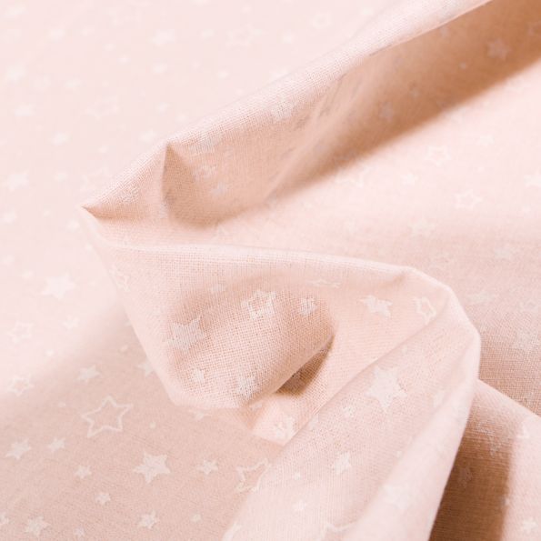 Tissu Coton MC Fabrics Petites et mini étoiles sur fond Beige - Par 10 cm