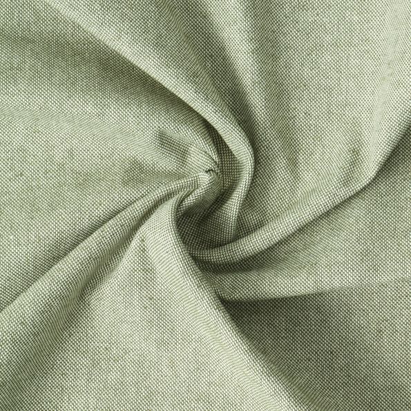 Tissu Toile de Coton aspect Lin Aubiane uni Vert - Par 10 cm