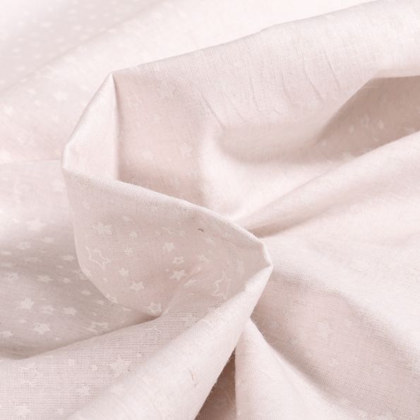Tissu Coton imprimé MC Fabrics Petites étoiles sur fond Naturel - Par 10 cm