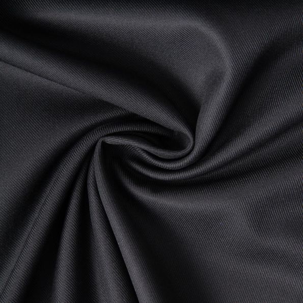Tissu Sergé Polyviscose Hispania sur fond Noir - Par 10 cm
