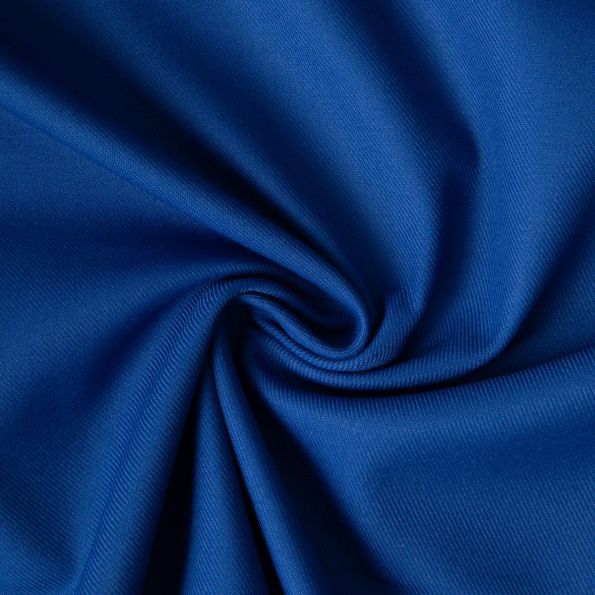 Tissu Sergé Polyviscose  Hispania sur fond Bleu roi - Par 10 cm