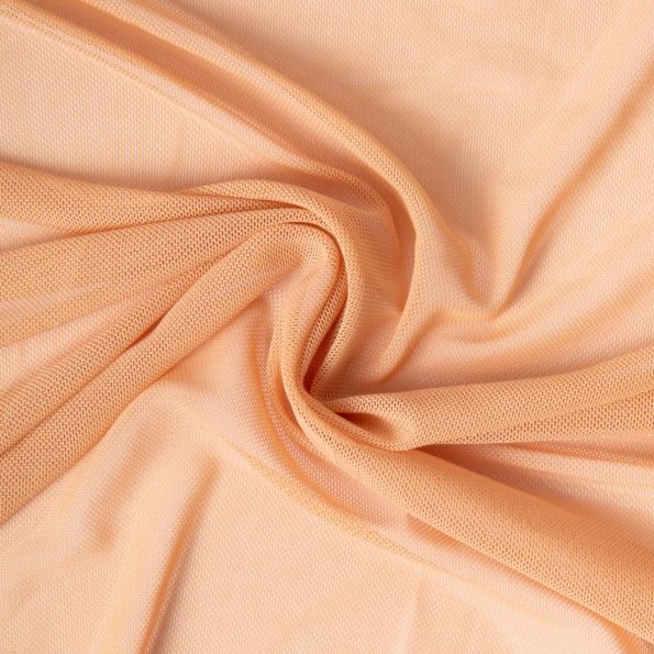 Tissu Tulle extensible d'habillement uni Chair - Par 10 cm