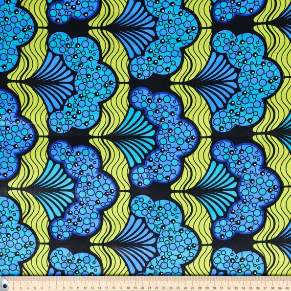 Lot De 10 Coupons Tissu Wax Africain - 100% Coton, 50x115cm, Motifs Blanc/noir/bleu/marron, Neuf