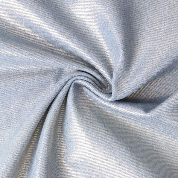 Tissu Jean Irrisé Bleu clair - Par 10 cm