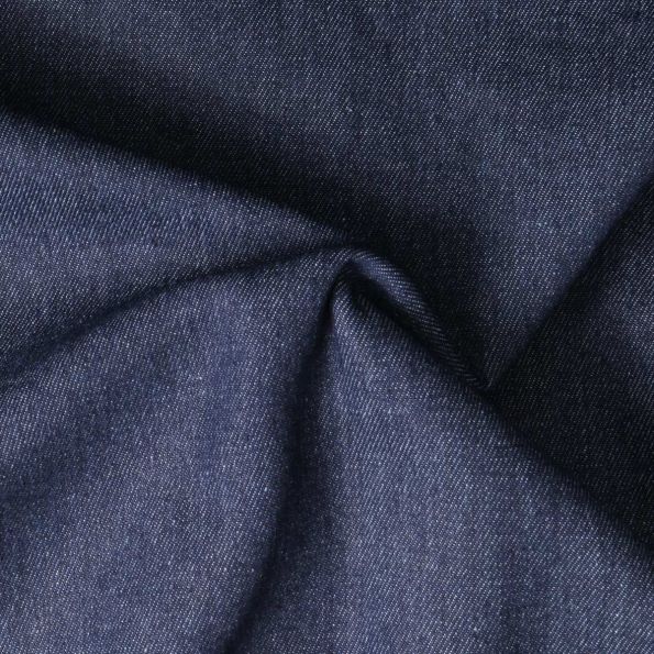 Tissus Jean Denim envers bouclette Bleu foncé - Par 10 cm