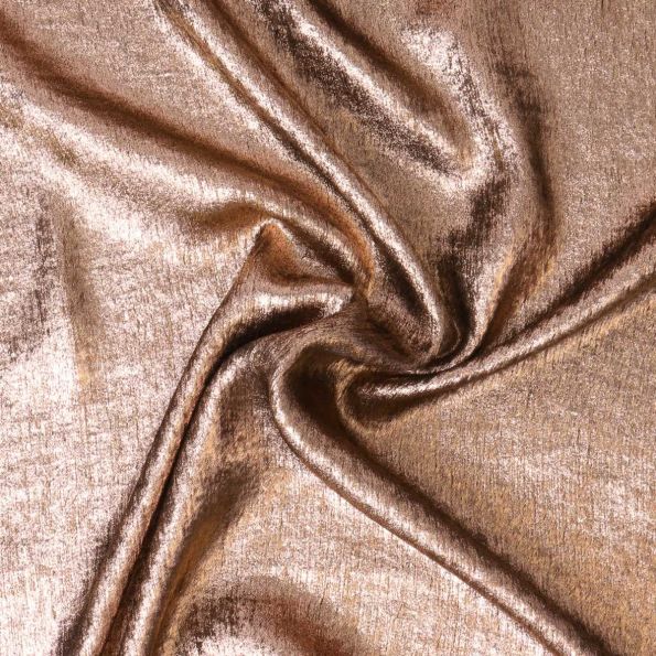 Tissu Lamé  texturé Rose gold - Par 10 cm