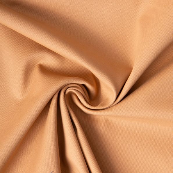 Tissu Coton Sergé légèrement extensible uni Camel - Par 10 cm