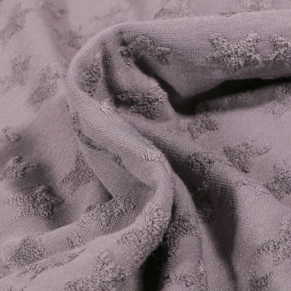 Tissu Jersey Coton Etoiles en relief Elisa Gris - Par 10 cm