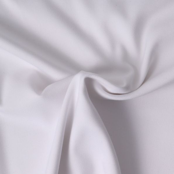 Tissu Gabardine extensible Bambou recyclé Aelys uni Blanc - Par 10 cm