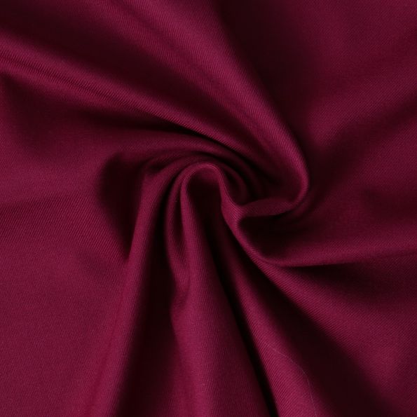 Tissu Gabardine extensible Bambou recyclé Aelys uni Rubis sombre - Par 10 cm