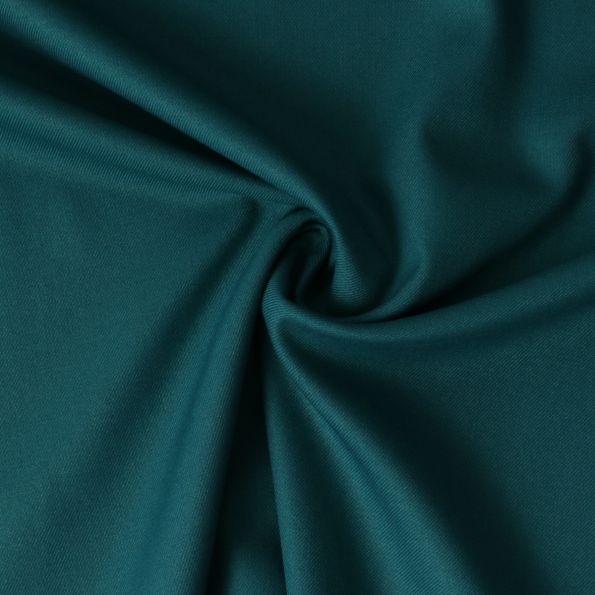 Tissu Gabardine extensible Bambou recyclé Aelys uni Bleu canard - Par 10 cm