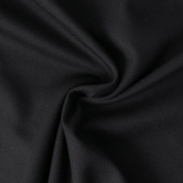 Tissu Gabardine extensible Bambou recyclé Aelys uni Noir - Par 10 cm