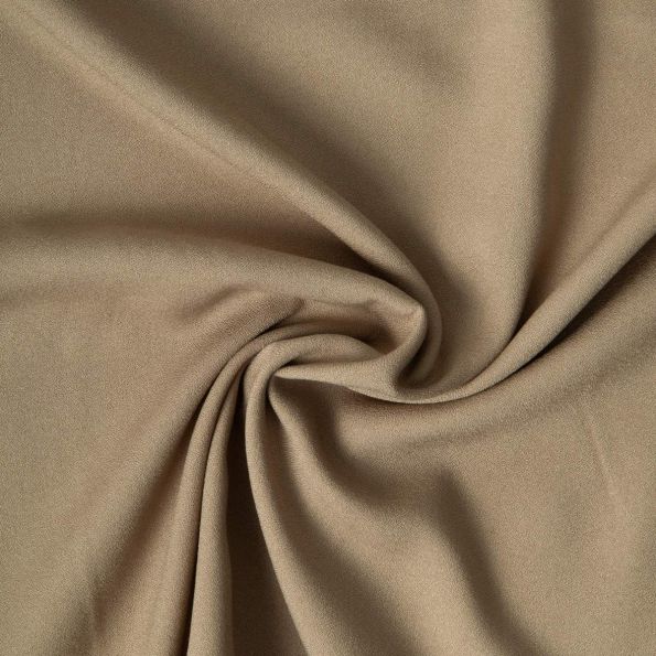 Tissu Crêpe de Viscose Mona uni Beige sable - Par 10 cm