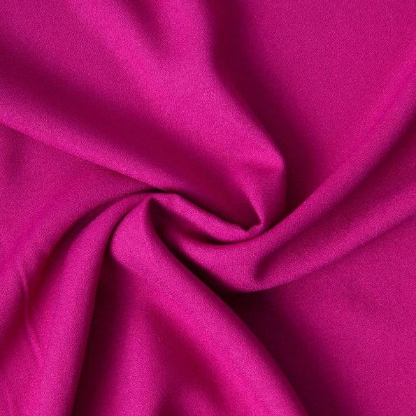 Tissu Crêpe de Viscose Mona uni Magenta fuschia - Par 10 cm