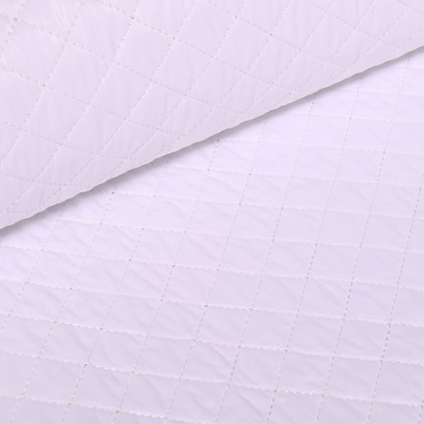 Tissu Doudoune matelassé London uni Blanc - Par 10 cm