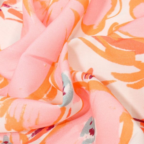 Tissu Tencel Gio sur fond Blanc cassé - Par 10 cm