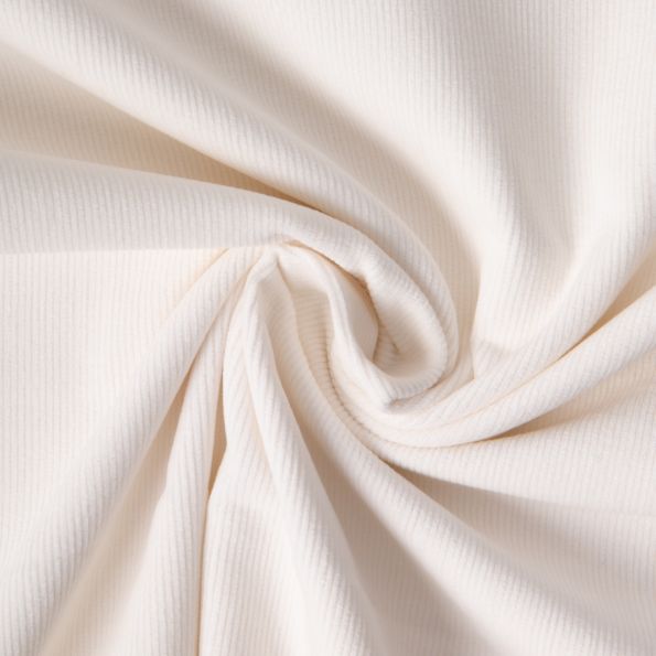 Tissu Velours milleraies Lilou uni  Blanc - Par 10 cm