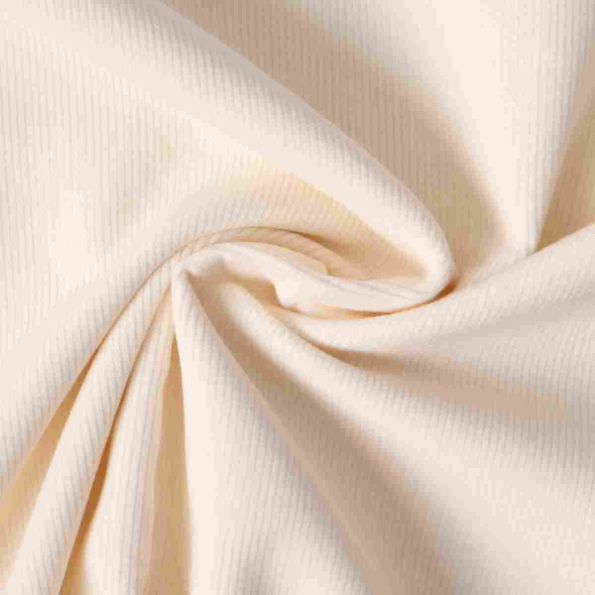 Tissu Velours milleraies Lilou uni  Blanc cassé - Par 10 cm