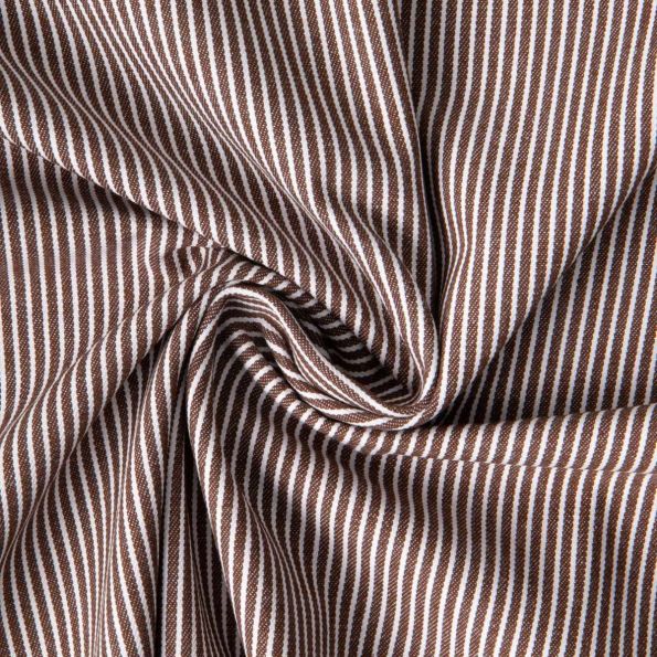 Tissu Jeans Coton Oshkosh rayé Marron - Par 10 cm