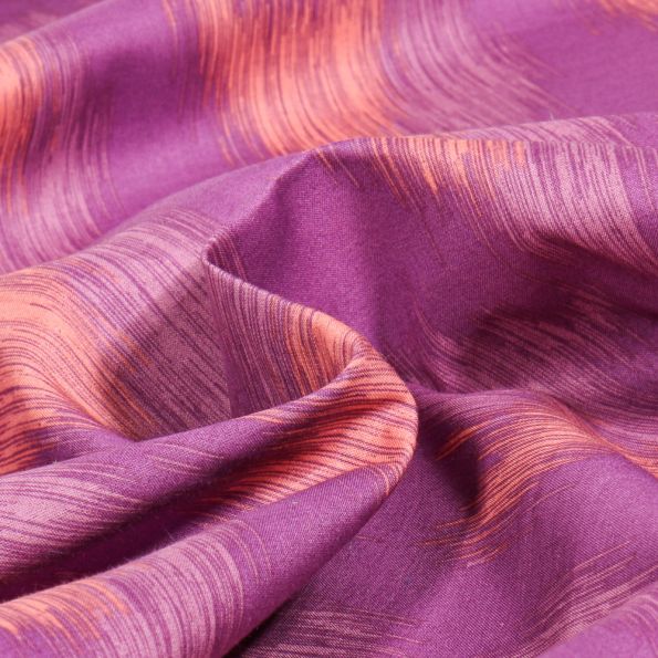 Tissu Batiste de coton Fibre Mood Orlana sur fond Violine - Par 10 cm