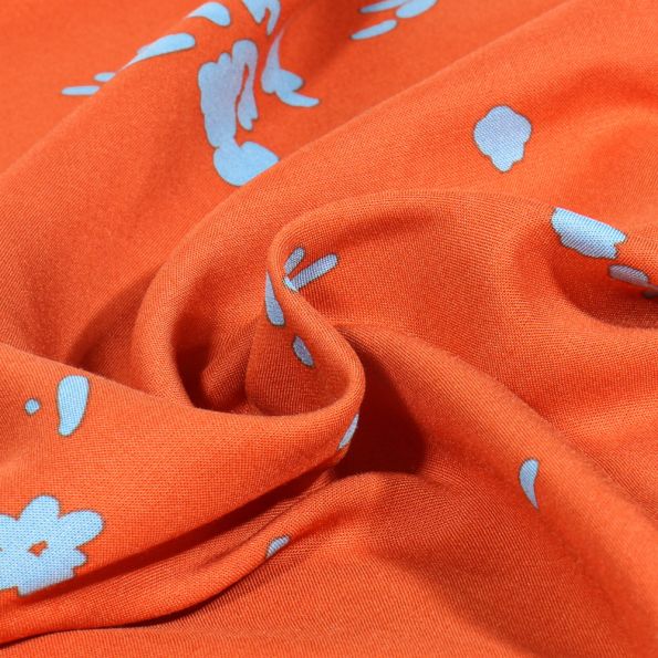 Tissu Viscose Fibre Mood Yella sur fond Orange - Par 10 cm