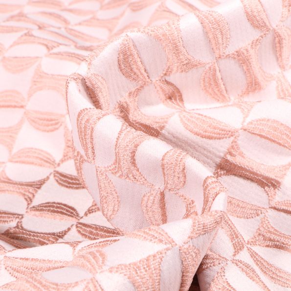 Tissu Jacquard Candice sur fond Cuivre - Par 10 cm