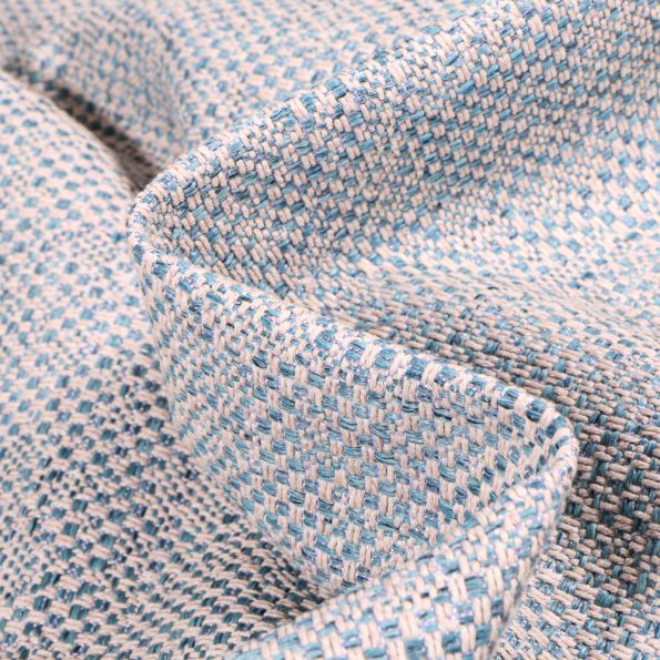 Tissu Jacquard épais Igor sur fond Bleu - Par 10 cm