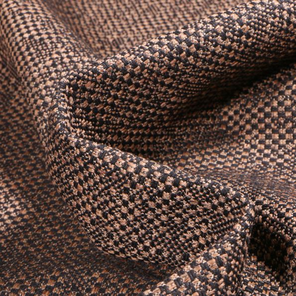 Tissu Jacquard épais Igor sur fond Marron - Par 10 cm