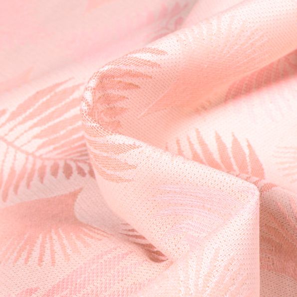 Tissu Jacquard Natura sur fond Rose - Par 10 cm