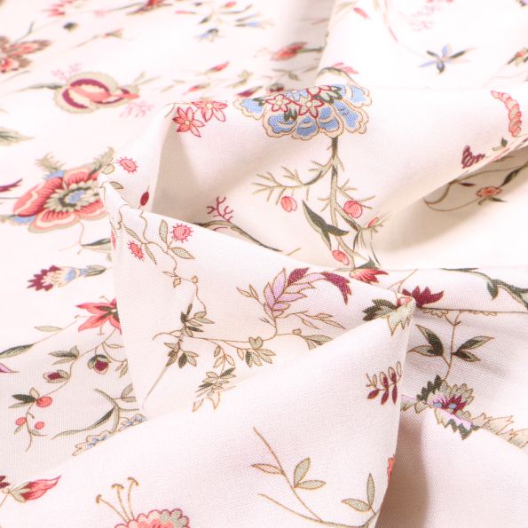 Tissu Viscose Dashwood Studio Dutch Heritage lia sur fond Blanc - Par 10 cm