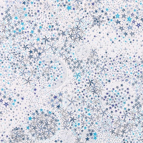 Tissu Liberty of London Adelajda Bleu et gris - Par 10 cm