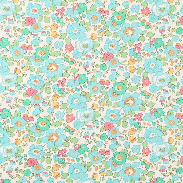 Tissu Liberty of London Betsy Bleu et vert - Par 10 cm