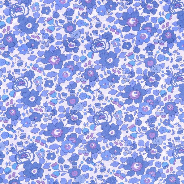 Tissu Liberty of London Betsy Bleu gris et bleu lavande - Par 10 cm
