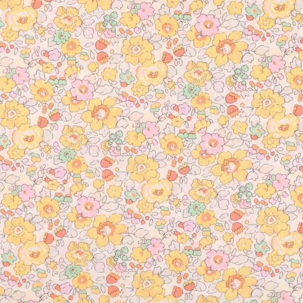 Tissu Liberty of London Betsy Jaune - Par 10 cm