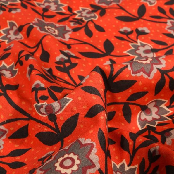 Tissu Liberty of London State room sur fond Orange - Par 10 cm