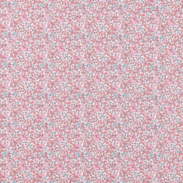 Tissu Liberty of London Eloise New Rose et bleu ciel - Par 10 cm