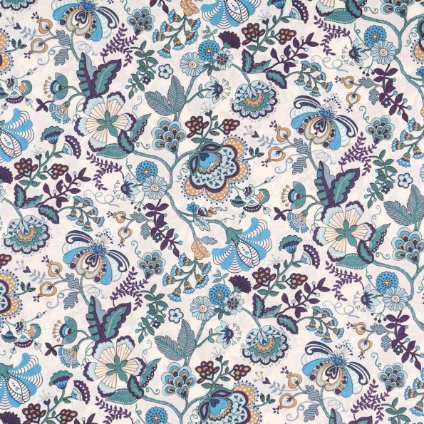 Tissu Liberty of London Mabelle Prune et vert - Par 10 cm