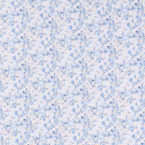 Tissu Liberty of London New Mitsi Valeria Bleu - Par 10 cm