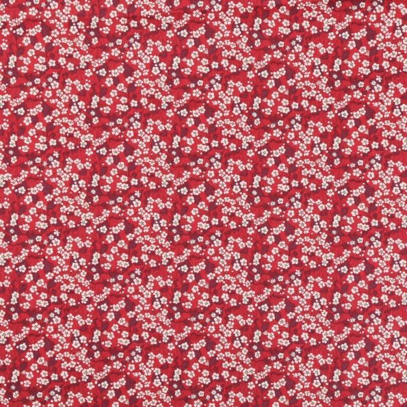 Tissu Liberty of London New Mitsi Valeria Rouge - Par 10 cm