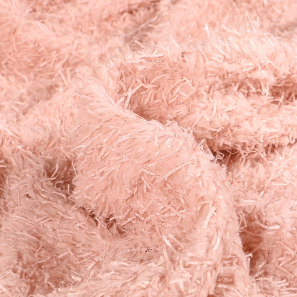 Tissu Fausse fourrure Irina sur fond Rose nude - Par 10 cm