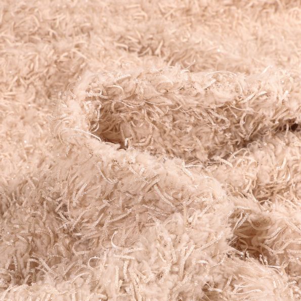 Tissu Fausse fourrure Irina sur fond Beige - Par 10 cm