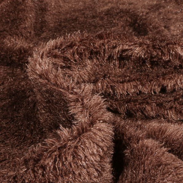 Tissu  Fausse fourrure Oksana sur fond Marron chocolat - Par 10 cm