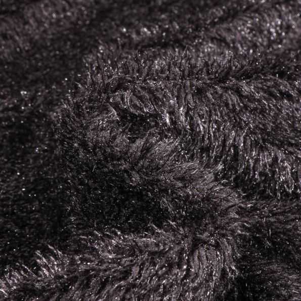 Tissu Fausse fourrure Oksana sur fond Noir - Par 10 cm