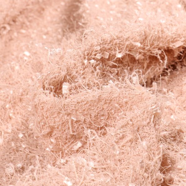 Tissu Fausse fourrure Fantaisie sur fond Rose nude - Par 10 cm