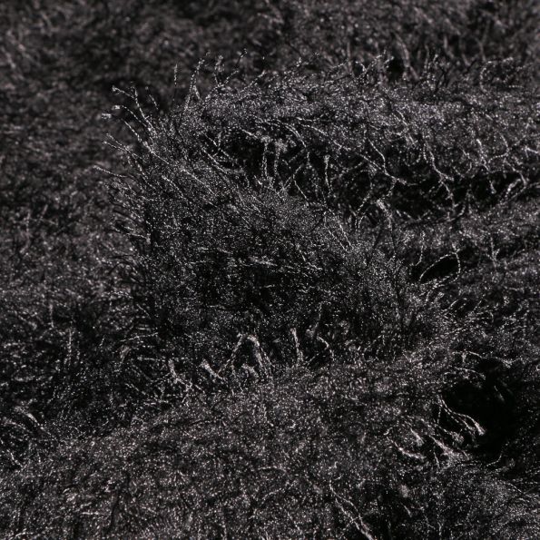 Tissu Fausse fourrure Ludmila sur fond Noir - Par 10 cm