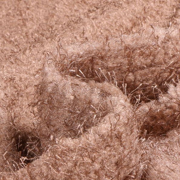 Tissu Fausse fourrure Ludmila sur fond Taupe - Par 10 cm