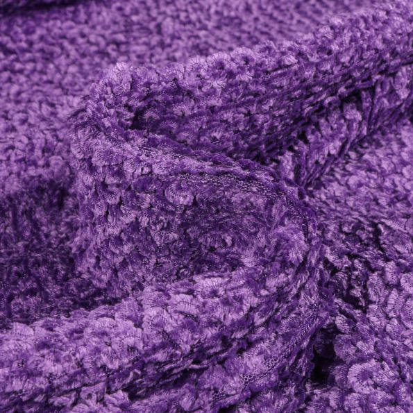 Tissu Fausse fourrure Chenille Nastya sur fond Violet - Par 10 cm