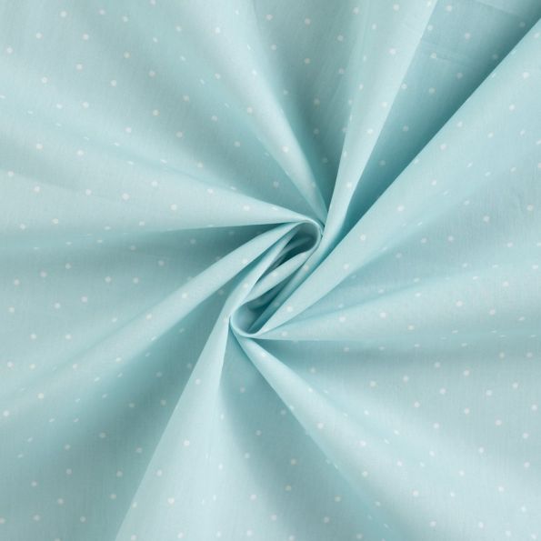 Tissu Coton imprimé Pois blancs Louis sur fond Bleu - Par 10 cm