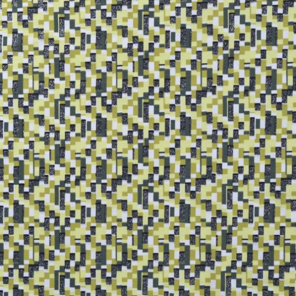 Tissu Jersey Coton Mia Brillant sur fond Vert kaki - Par 10 cm